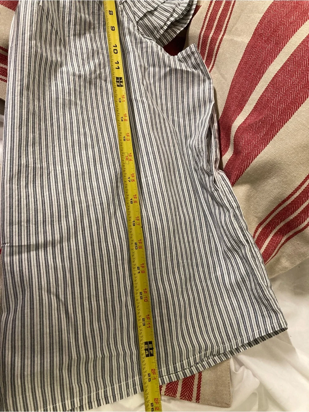 J. Crew Blue and White Striped Cotton Blouse